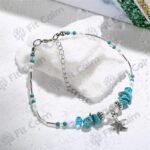 Bracelet de Cheville Étoile de Mer en Turquoise -  by Fit Calm - Best Seller, bracelet, bracelets, cheville, fin, nouveautés de juin 2022, turquoise, unique