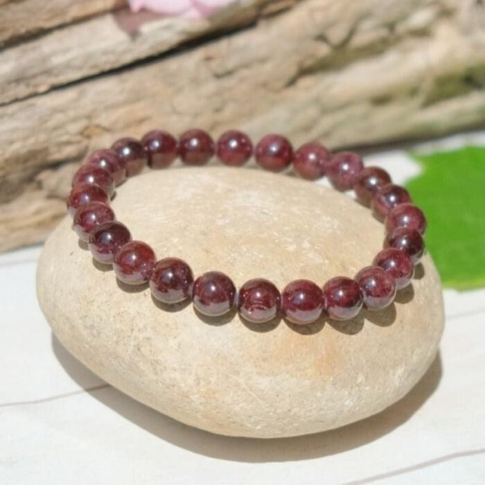 Bracelet "Force de Vie" en Grenat Almandin -  by Fit Calm - Bracelet, chance, confiance en soi, Grenat, HALLO, homme, unique