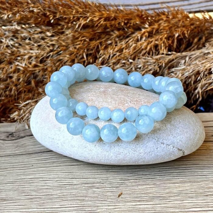 Bracelet "Bonheur" en Aigue-Marine -  by Fit Calm - Aigue-Marine, apaisement, Bracelet, taille, unique