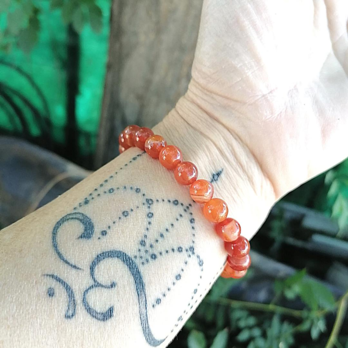 Bracelet en Cornaline -  by Fit Calm - Bracelet, cornaline, equilibre, HALLO, unique, vitalité