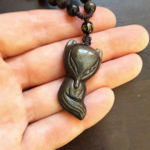 Golden Obsidian "Wise Fox" Pendant - by Fit Calm - Golden Obsidian, Pendant