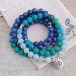 Bracelet Mala "Acceptation" en Chrysocolle, Lapis Lazuli & Amazonite -  by Fit Calm - Amazonite, apaisement, Bracelet, Chrysocolle, Lapis Lazuli, Mala, multi-pierres, multi-tours, nouveautés de janvier 2021