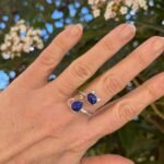 Adjustable Lapis Lazuli Cat Ring - by Fit Calm - Ring, expression, Kopy, Lapis Lazuli