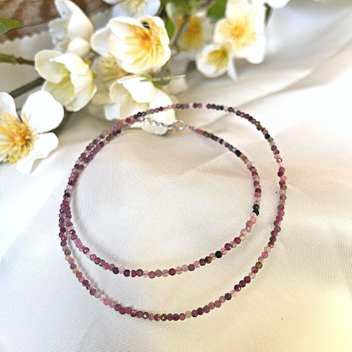 Natural stone choker necklace - by Fit Calm - Amethyst, Apatite, Kopy, NOVEMBER NOVELTIES, Pendant, pendants, Peridot, multi-colored tourmaline, multi-colored tourmaline