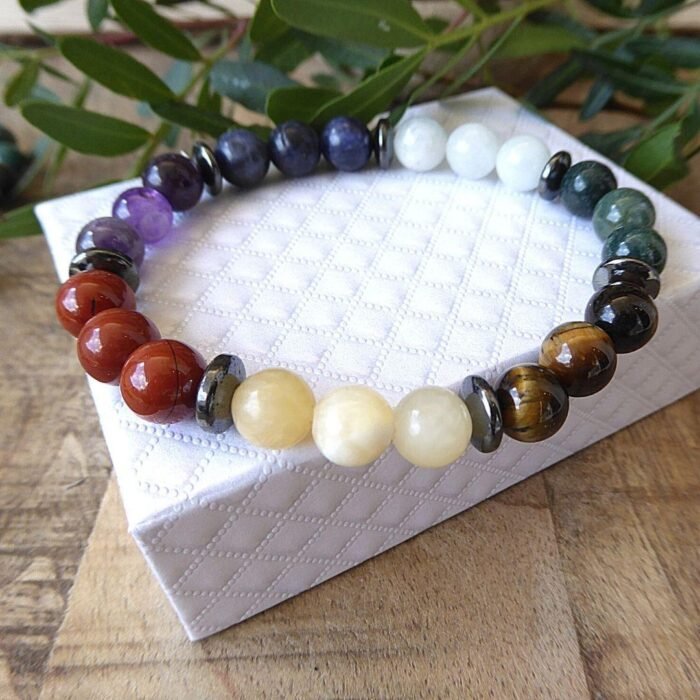 Premium Bracelet "7 Chakras Harmonization" - by Fit Calm - Bracelet, chakras, balance, multi-stones, new in may 2020, size