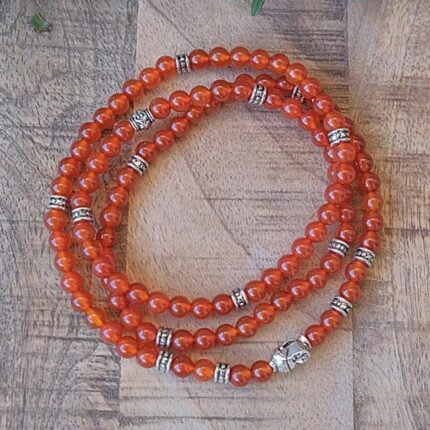 Mala "Creative Energy" Carnelian Bracelet - by Fit Calm - Bracelet, carnelian, HALLO, Mala, multi-turn, new for February 2021, unique, vitality
