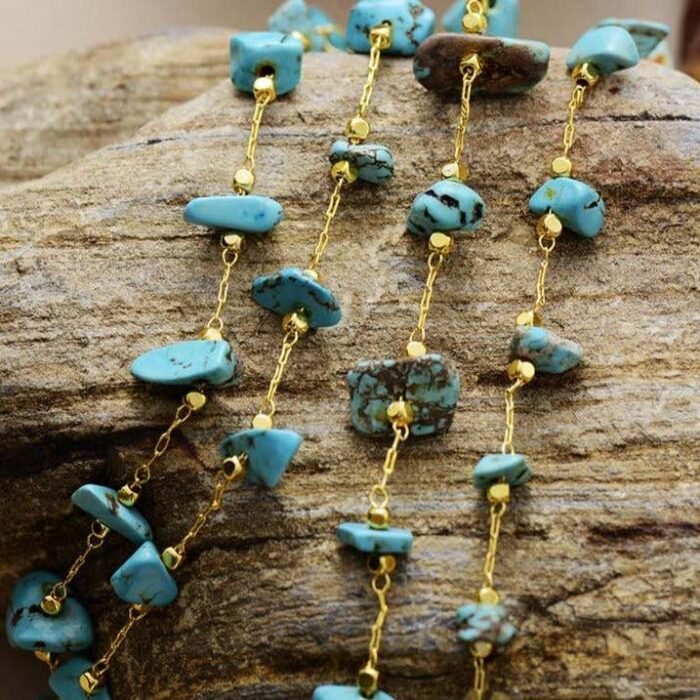Collier Pépite en Turquoise -  by Fit Calm - Kopy, NOUVEAUTES DE NOVEMBRE, pendentif`, pendentifs, Turquoise