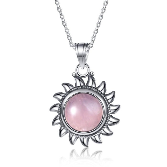 Rose Quartz "Soleil Rose" Pendant - by Fit Calm - Kopy, MAY NOVELTIES, Pendant, pendants, Rose Quartz