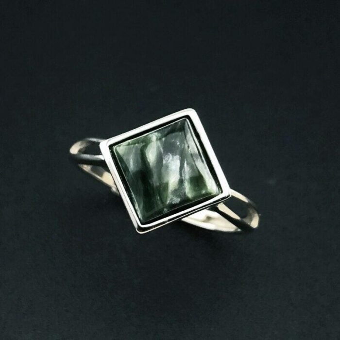 Bague Minimaliste Ajustable en Séraphinite -  by Fit Calm - Bague, bagues, Kopy, NOUVEAUTES DECEMBRE, séraphinite