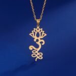 Pendentif "Unalome OM" -  by Fit Calm - Kopy, lotus, lotus unalome, NOUVEAUTES MAI, om, Pendentif