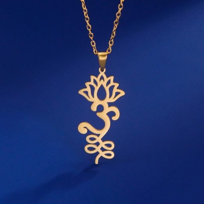 Pendentif "Unalome OM" -  by Fit Calm - Kopy, lotus, lotus unalome, NOUVEAUTES MAI, om, Pendentif