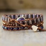 Exquisite Amethyst Wrap Bracelet - by Fit Calm - Amethyst, Bracelet, bracelet wrap, Bracelets, multi-stones, multi-turn, MAY NEW PRODUCTS, braided