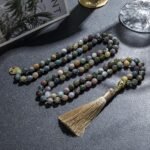 Collier Mala "Contemplation Intérieure" en Agate Indienne -  by Fit Calm - Agate Indienne, best, equilibre, harmonie, Mala, NOUVEAUTES DECEMBRE
