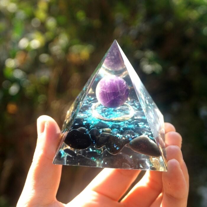 Orgonite "Intuition Divine" en Améthyste & Obsidienne -  by Fit Calm - Améthyste, nouveautés de août 2020, Obsidienne, Orgonite