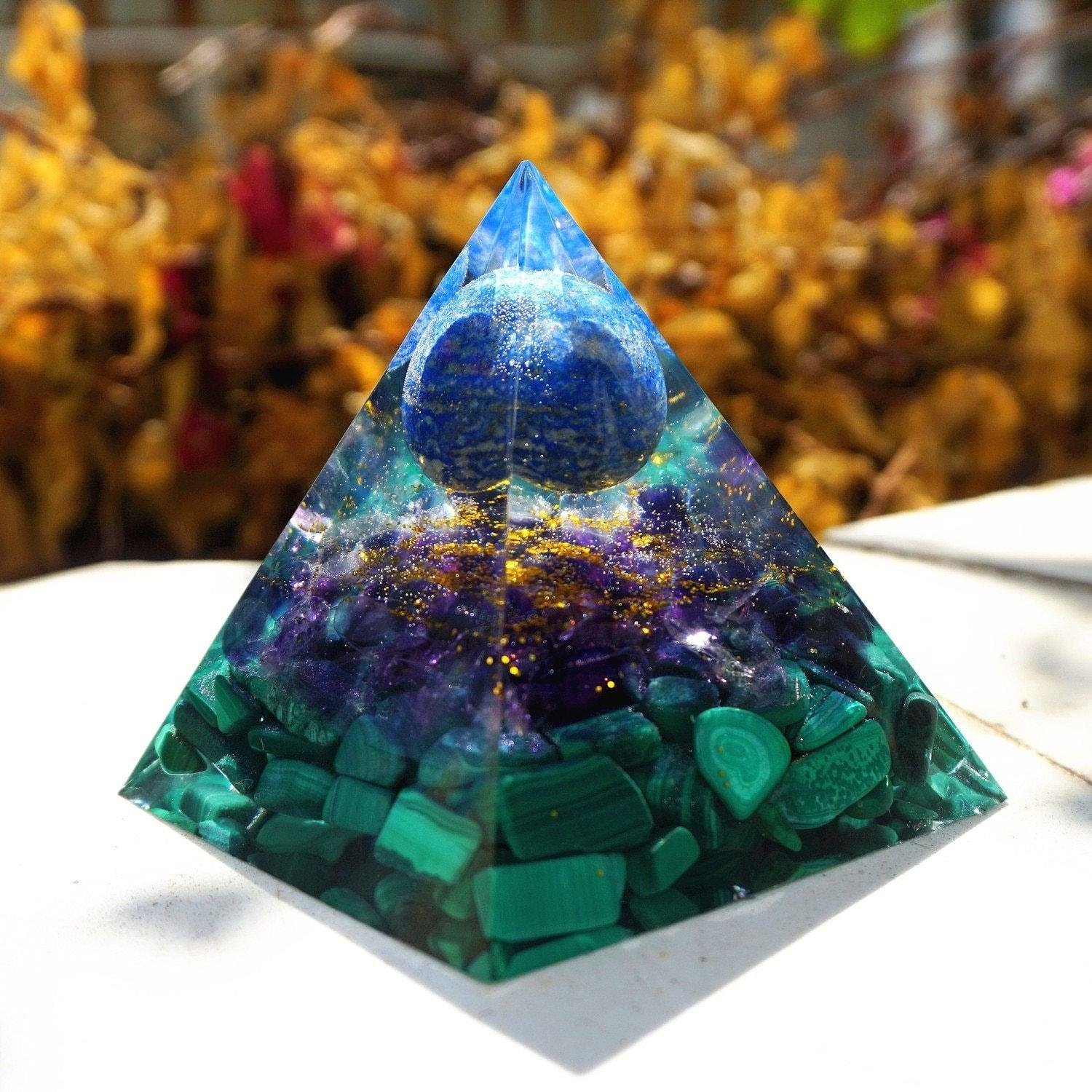 Orgonite "Kâli" en Lapis Lazuli, Améthyste & Malachite -  by Fit Calm - Améthyste, best, Lapis Lazuli, malachite, Orgonite