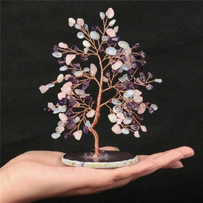 Arbre Feng Shui "Porte Bonheur" en Pierres Naturelles -  by Fit Calm - aigue marine, amazonite, améthyste, arbre, arbre de vie, Décoration intérieure, nouveautés de novembre 2021, quartz rose