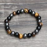 Bracelet "3 Protections" en Oeil de Tigre, Hématite & Obsidienne Noire -  by Fit Calm - Best Seller, Bracelet, homme, Hématite, multi-pierres, Obsidienne noire, Oeil de tigre, protection, taille