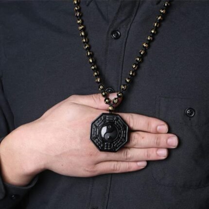 Pendentif "Yin Yang Tai Chi" en Obsidienne Noire -  by Fit Calm - Kopy, Obsidienne noire, Pendentif