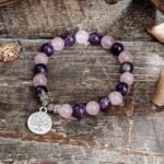 Bracelet "Amour & Spiritualité" en Améthyste & Quartz Rose - Éveillez votre cœur et votre esprit -  by Fit Calm - amour, Améthyste, apaisement, Bracelet, multi-pierres, Quartz rose, taille