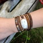 Druzy Agate "Mental Strength" Wrap Bracelet - Find inner peace and mental clarity - by Fit Calm - Agate, Bracelet, self-confidence, jasper, multi-stones, multi-turns, braided