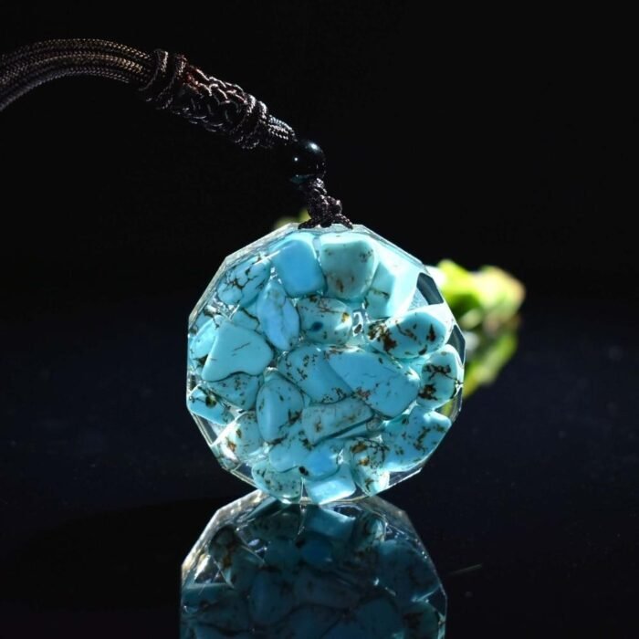 Pendentif Orgonite "Anahata" en Turquoise -  by Fit Calm - arbre de vie, Best Seller, Orgonite, Pendentif, pendentif orgonite, Promotions, Turquoise