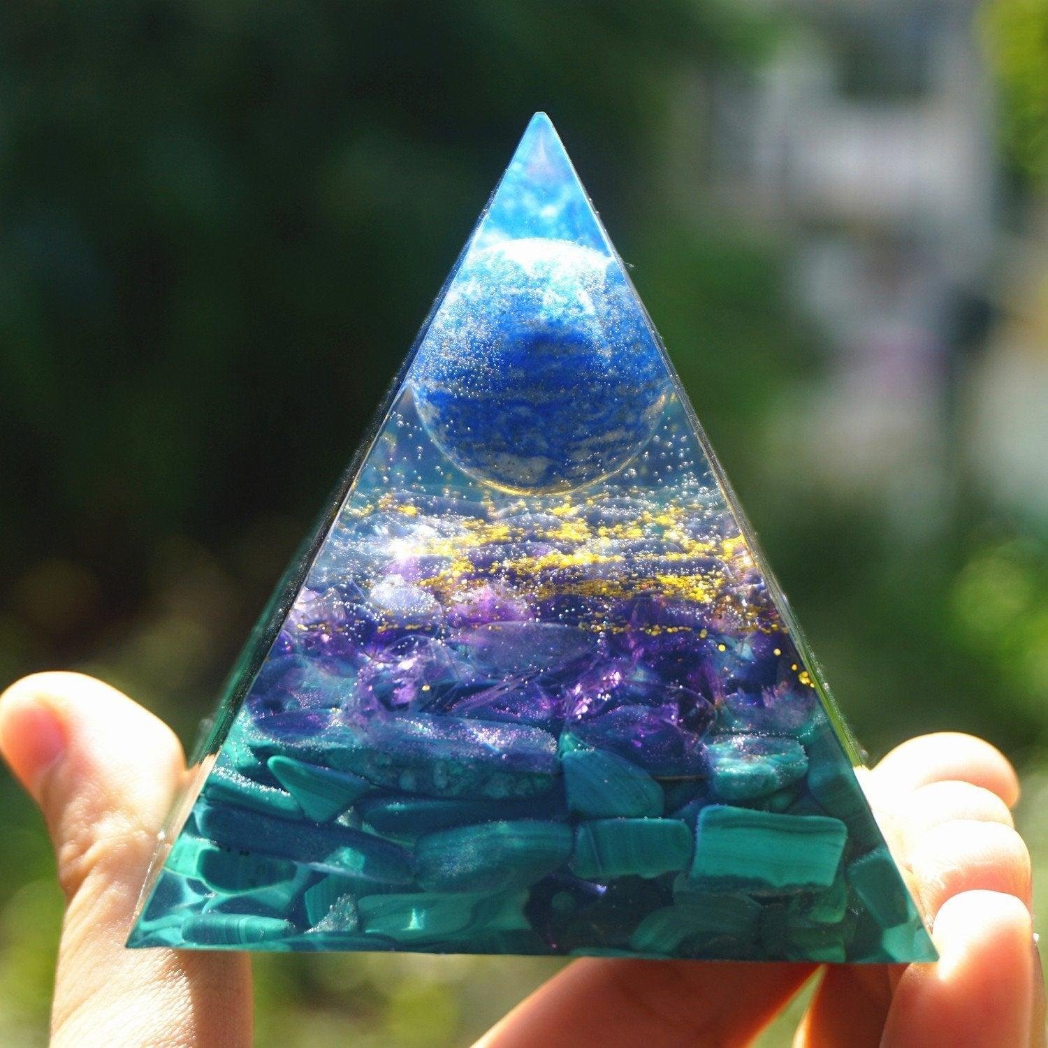 Orgonite "Kâli" en Lapis Lazuli, Améthyste & Malachite -  by Fit Calm - Améthyste, best, Lapis Lazuli, malachite, Orgonite