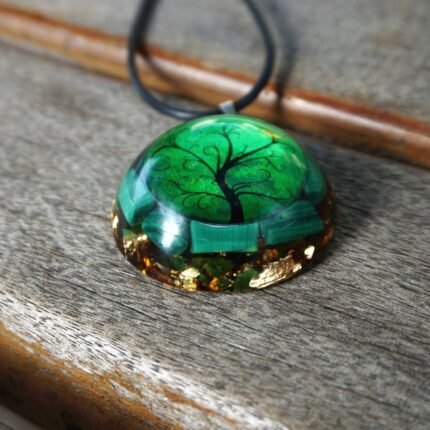 Pendentif Orgonite "Arbre de Vie" en Malachite -  by Fit Calm - Best Seller, Malachite, nouveautés de juillet 2020, Orgonite, pendentif, pendentif orgonite, Promotions