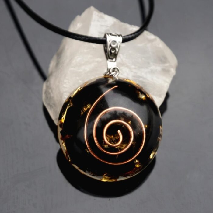 Pendentif Orgonite "Énergies Protectrices" en Obsidienne Noire -  by Fit Calm - HALLO, Obsidienne noire, Orgonite, Pendentif, pendentif orgonite