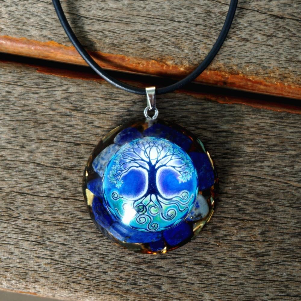 Pendentif Orgonite "Expression" en Lapis Lazuli -  by Fit Calm - Lapis Lazuli, nouveautés de juillet 2020, Orgonite, Pendentif, pendentif orgonite