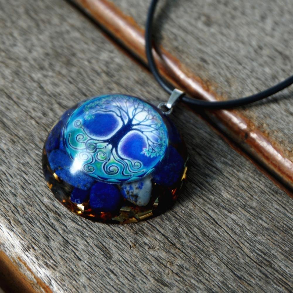 Pendentif Orgonite "Expression" en Lapis Lazuli -  by Fit Calm - Lapis Lazuli, nouveautés de juillet 2020, Orgonite, Pendentif, pendentif orgonite