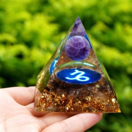 Zodiac Orgonite - Capricorn in Amethyst & Smoky Quartz - by Fit Calm - Amethyst, new products for September 2020, Orgonite, Smoky Quartz