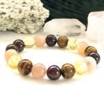 Bracelet "Joie Divine" en Pierre de Soleil, Grenat, Oeil de Tigre & Citrine -  by Fit Calm - best, Bracelet, chance, Citrine, Grenat, multi-pierres, Oeil de tigre, Pierre de soleil, taille